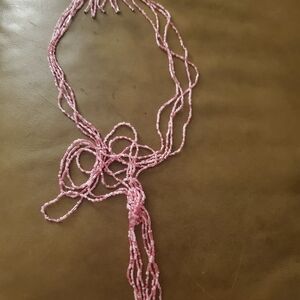 Earrings And Necklace Beaded Tassel 2pc Set In Pink MY STYLE Jewelry NWT